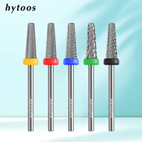HYTOOS 4mm 5 en 1 Embouts de ponceuse à ongles professionnels en carbure pour acrylique, outil de dépose de vernis gel, accessoires pour ponceuses électriques