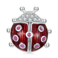 Pendentif Breloque en Argent Sterling 925 Animaux Marins CZ Zircon Papillon Pieuvre Perle pour Fabrication de Bijoux DIY Personnalisé Mignon