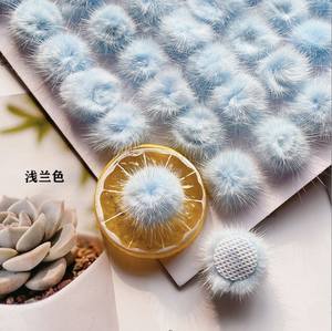 Boules de fourrure d'animaux avec pompon en vison, 3cm, à coudre sur écharpe tricotée, chaussures, accessoires de décoration, Mini, 30mm, livraison gratuite - Product Image 3