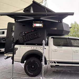 Camper 4x4 moderne pour pick-up - Camper léger, imperméable, extensible <span class=keywords><strong>et</strong></span> pliable <span class=keywords><strong>avec</strong></span> capacité pour 4 personnes, <span class=keywords><strong>caravane</strong></span> tout-terrain mobile - Product Image 1