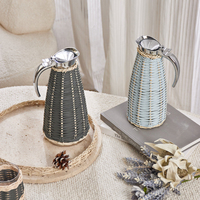 Ensemble de pots artisanaux en bambou tressé Art Déco, design d'intérieur de luxe, couleur naturelle, auto-adhésif, objet décoratif de bureau, accessoire pour la maison