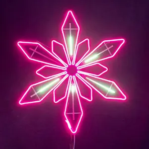 Nieuw Ontwerp Led Meteoor Neon Twinking Sneeuwvlok Kerst Motief Lichten
