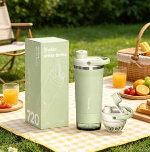Bouteille d'eau sport portable colorée Hong Ling en acier inoxydable avec isolation sous vide et couvercle agitateur - Product Image 1