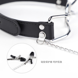 อุปกรณ์ปิดปากแบบมีโซ่และที่หนีบ สีดำ ขนาดเล็ก กลาง ใหญ่ สำหรับเล่น SM - Product Image 3