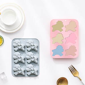 Moule à gâteau en silicone antiadhésif à 6 cavités motif mouton, réutilisable de qualité alimentaire, mignon, magnétique, pour chocolat, bonbons et glaçons DIY - Product Image 2