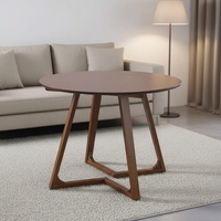 Table à manger moderne de luxe en bois massif, petite table ronde en pin durable pour balcon et loisirs