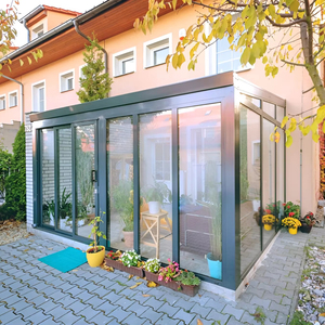 Auvent imperméable en aluminium et portes coulissantes en aluminium pour véranda, jardin et piscine - Product Image 1