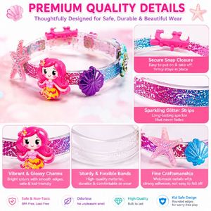 Educational Hair Craft Kit Girls DIY <b>Headbands</b> Clips Ribbons Gems Butterflies Hands on Activity Present Supplier - Product Image 2