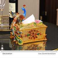 Plateau en verre sculpté en forme de paon, artisanat en résine, organisateur d'art, décoration d'intérieur, décoration personnalisée, rangement décoratif, ornements de salon