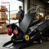 Chariot électrique pliable à chenilles pour escaliers, capacité de charge 400 kg, châssis en acier, 5 roues, pour déménagement domestique