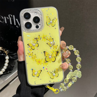 Pour Redmi 15/15C/A5/K70E/Note 14 13 Pro Plus/14C Étui de téléphone de protection d'objectif de luxe brillant en diamant de style papillon
