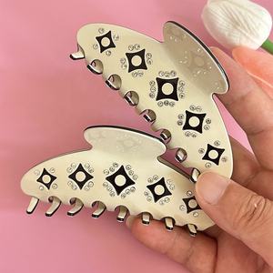Qianjin venta al por mayor 2024 nuevo acetato personalizado Rhinestone pinza para el cabello mujeres occidentales accesorios de alta calidad - Product Image 5