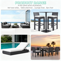 Ensemble de salle à manger d'extérieur en aluminium 6 places, mobilier de jardin moderne pour villa de luxe et terrasse