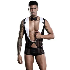 性感透明性感内衣服装男士性感同性恋服务员色情制服扮演男士套装成人用品
