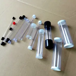 Tube d'emballage en plastique transparent 9*8*90mm PC/PVC/PP/acrylique