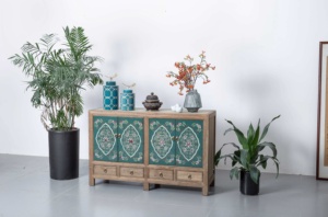 Oriental Floral <span class=keywords><strong>sideboard</strong></span> Hand Painted Brass phần cứng Cổ Điển Trung Quốc cổ thịnh vượng sang trọng cho nhà Bar ăn hành lang - Product Image 2