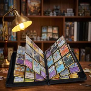 Classeur de cartes de poche à fermeture éclair, 9 compartiments, 50 pages, 900 pochettes recto-verso, en PU, pour collection de cartes de jeux de table - Product Image 1