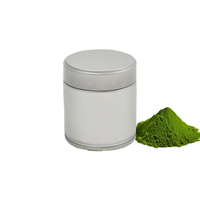 Boîtes en fer blanc personnalisables brillantes avec couvercle à vis scellé pour poudre de café, thé et matcha, format voyage 30-50g, vente en gros