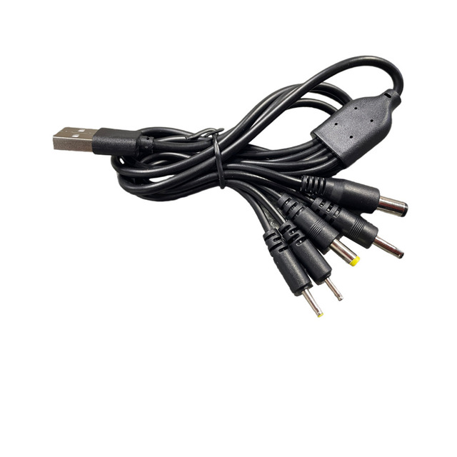 D3826 1m length 5 in 1 usb to DC2.0/DC2.5/DC3.5/DC4.0/DC5.5 power charge cable