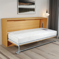Ensemble de chambre a coucher économique, lit mural caché et pliable, panneau de lit, cadre en acier avec Kit matériel