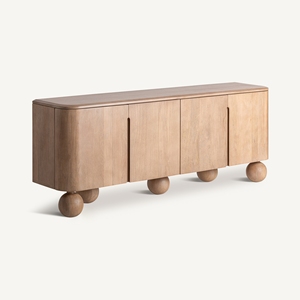 Natural Mango Wood <b>Sideboard</b> Cabinet with 4 Doors - Product Image 1