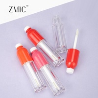 Tubos de Brillo Labial de 4.5ml, Diseño Atractivo, Tubo de Plástico con Tapa Rosa de 5.5ml para el Mercado Juvenil