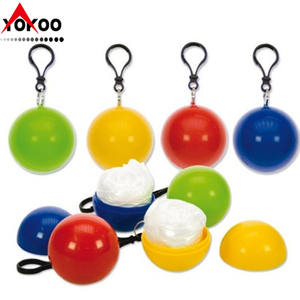 Emergency Ball Rain <b>Poncho</b> Keychain Ball Rain <b>Poncho</b> Plastic Disposable Raincoat Ball - Product Image 3