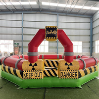 Jeu gonflable extérieur Meltdown de 6 m, jeu gonflable Wipeout mécanique pour enfants et adultes
