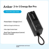 Chargeur hybride 2-en-1 Anker A1634 d'origine, batterie externe 30W PD à charge rapide, chargeur mural portable avec prise pliable pour iPhone