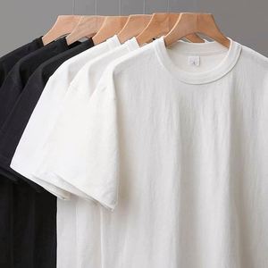 High Quality Plain Blank Crewneck Embroidered Logo 200G 220G 240G T <b>Shirt</b> Heavy Cotton Men Tshirt - Product Image 5
