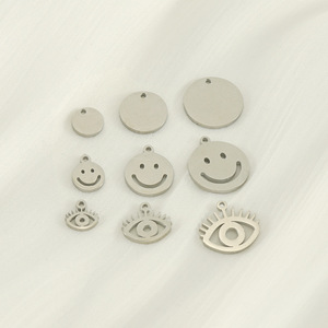 Zogxin Stainless Steel Smile <b>Face</b> Eye Pendants For Necklace <b>Making</b> Mixed Shapes 18K Gold Plated Jewelry Findings - Product Image 2
