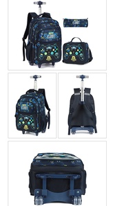 Ensemble sac à dos à roulettes de football pour enfants avec sac à déjeuner et trousse à crayons, sac d'école à roulettes 3-en-1 unisexe avec fermeture éclair tendance - Product Image 4