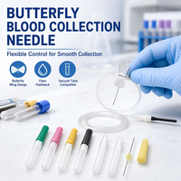 Kit de prélèvement sanguin vétérinaire avec ailette papillon flexible, tube transparent à retour rapide et tube de qualité médicale
