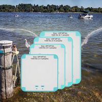 Plateforme flottante gonflable en PVC Drop Stitch, tapis aquatique cyan, ponton pour la natation et la pêche, taille et logo personnalisés, utilisation en extérieur sur lac ou mer