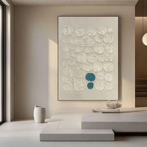 Peinture murale moderne Wabi Sabi blanche pour la décoration intérieure d'hôtel, art mural 3D, décoration de maison, œuvre d'art intérieure, décoration de la maison - Product Image 1