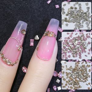 H196 50 مسمار صغير زيركون ساحر على شكل زركونيوم دقيق مختلط بالماس زينات مانيكير فاخرة - Product Image 2