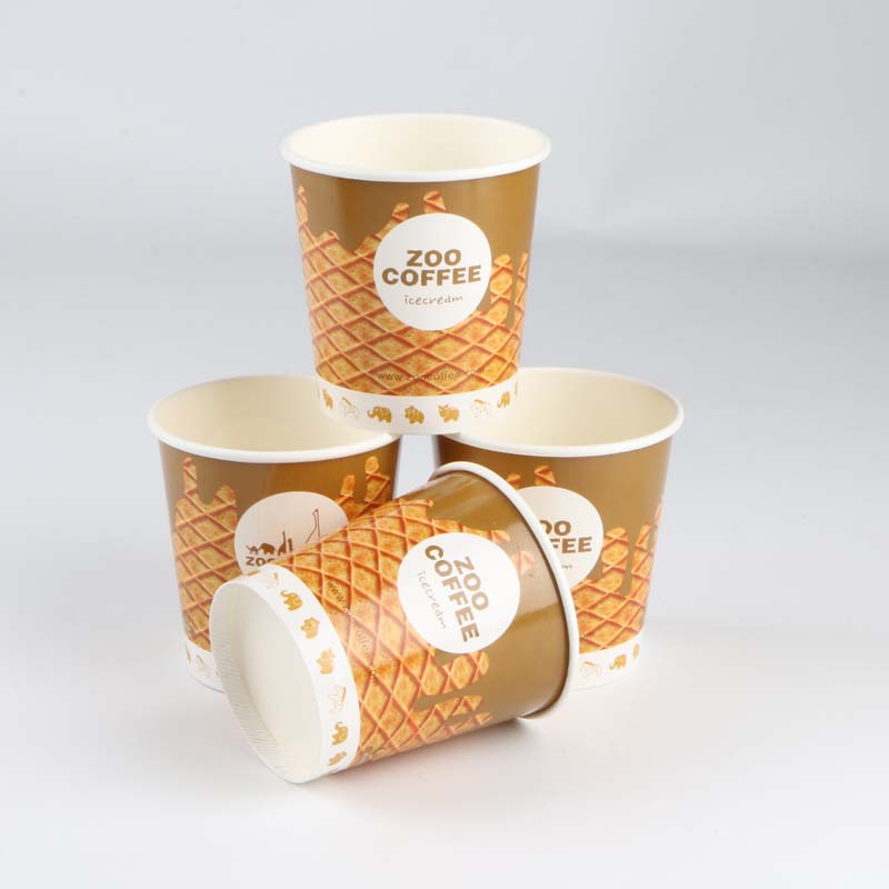 Custom Factory Price Biodegradable Ice Cream Bowl Disposable Eco Friendly Ice Cream Paper Cups With Lid