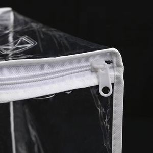 Eco-friendly Customized <b>PVC</b> Plastic Snap Fastener Zipper <b>Top</b> Storage Bag with Handle - Product Image 4