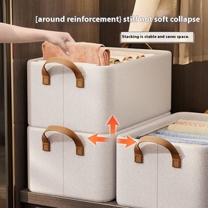 Casa pantaloni <span class=keywords><strong>di</strong></span> Jeans pieghevoli multifunzionali e pieghevoli contenitori in cotone grandi cestini in tessuto per l'organizzazione <span class=keywords><strong>di</strong></span> scaffali - Product Image 3