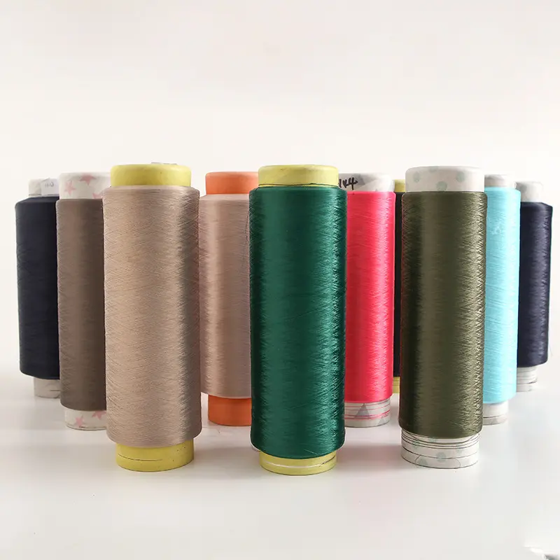 Verkopen Veel Kleurstof 100% Polyestervezel Polyester Filamentgaren Met Gebruik Voor Gebreide T-Shirt