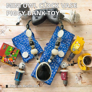 Mini bibliothèque murale, Horloge hibou, Vase à fleurs, Tirelire, Maison de poupée miniature, Micro paysage, Anime DIY peint à la main, Résine de Noël - Product Image 2