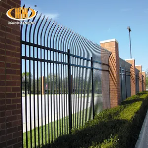 Hot sale vertical bar metal fencing 8 foot tall anti theft metal portable garden fence for sale