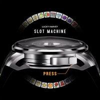 Montre mécanique de style tourbillon Lucky Harvey Roulette Wheel Dial, résistante à l'eau jusqu'à 30 m, boîtier en acier inoxydable pour hommes ZLS305