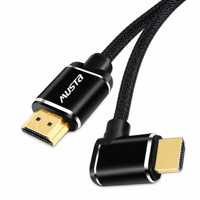 Câble promotionnel 4K pour 2.0, en alliage d'aluminium 3D, coudé à 90 degrés, mâle-mâle, pour HDTV, ordinateur, audio-vidéo de qualité, taux de rafraîchissement 60Hz, PVC