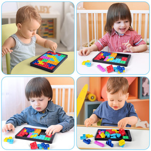 Silicone Building <b>Blocks</b> Tetris <b>Shape</b> Sorting Toy For Children 4-6 Years Old Color Recognition Educational Playset - Product Image 4