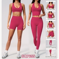 Vêtements de sport actifs pour femme : Ensemble 2 pièces sans couture (legging et brassière de yoga) pour l'entraînement et le gym