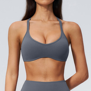 Reggiseno Sportivo YIYI da Donna Push-Up Senza Maniche, Supporto Medio, Spalline Incrociate, Scollo a V Frontale, Top Fitness per Yoga - Product Image 2