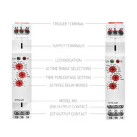 RT8-M1 RT8-M2, 16a AC DC 12V, 24V, 110V, 120V, 220V, 230V, 240V, On/Off, impulsion de retard, relais temporisé multifonction avec 10 choix de fonctions