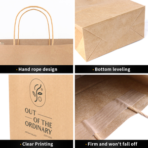 Bolsa de papel Kraft con logotipo personalizado para marca y embalaje promocional, ideal para tiendas de regalos, cafeterías o eventos - Product Image 3