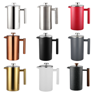 Cafetière à piston double paroi de qualité alimentaire HIGHWIN en acier inoxydable doré avec poignée ergonomique - Product Image 6